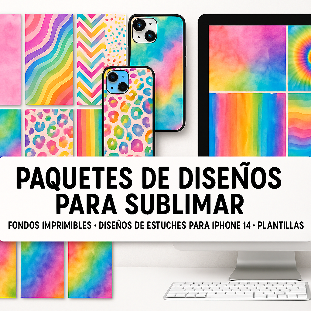 +350 Fondos Diseños Sublimar + 500 Fundas Para Iphone 14 para Sublimar