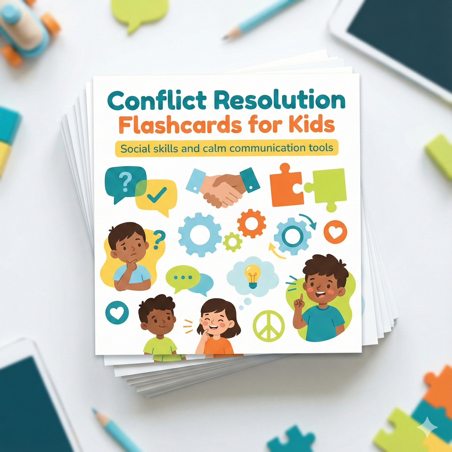Conflict Resolution Flashcards for Kids