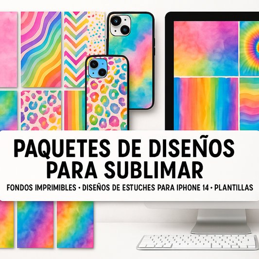 +350 Fondos Diseños Sublimar + 500 Fundas Para Iphone 14 para Sublimar