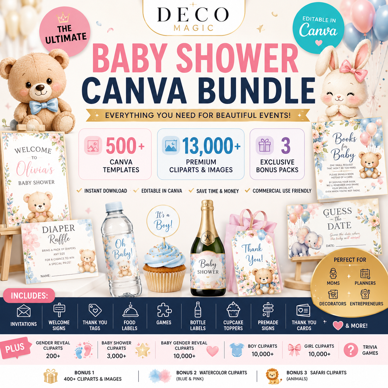 The Ultimate Baby Shower Canva Bundle